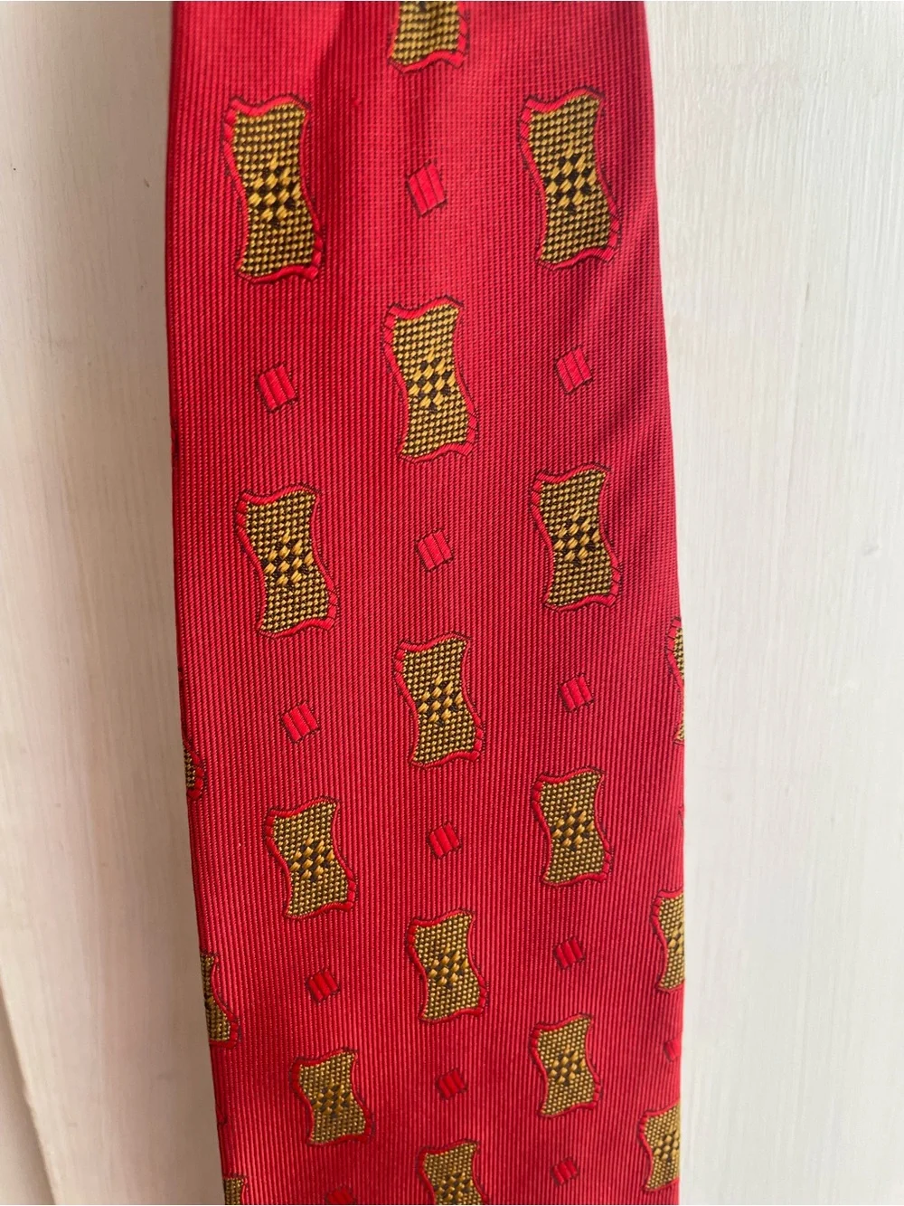 Two Coach Silk Tie Handmade Italy Red & Dark Red 4” Width